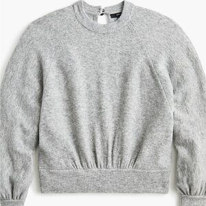 J.Crew Gray Gathered Crewneck Sweater